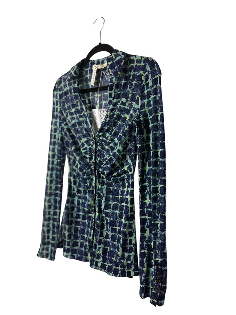 WE THE FREE MESH GEO PATTERN BLOUSE