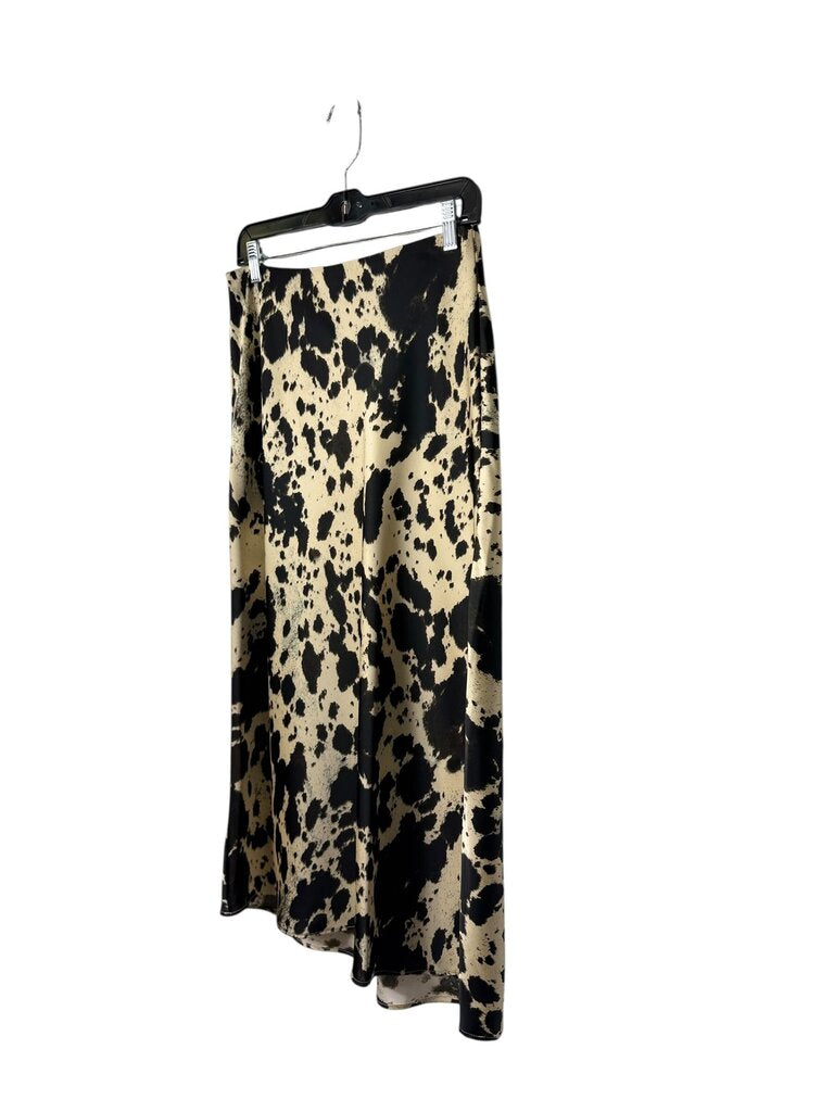 RACHEL ZOE COW PRINT MIDI SKIRT