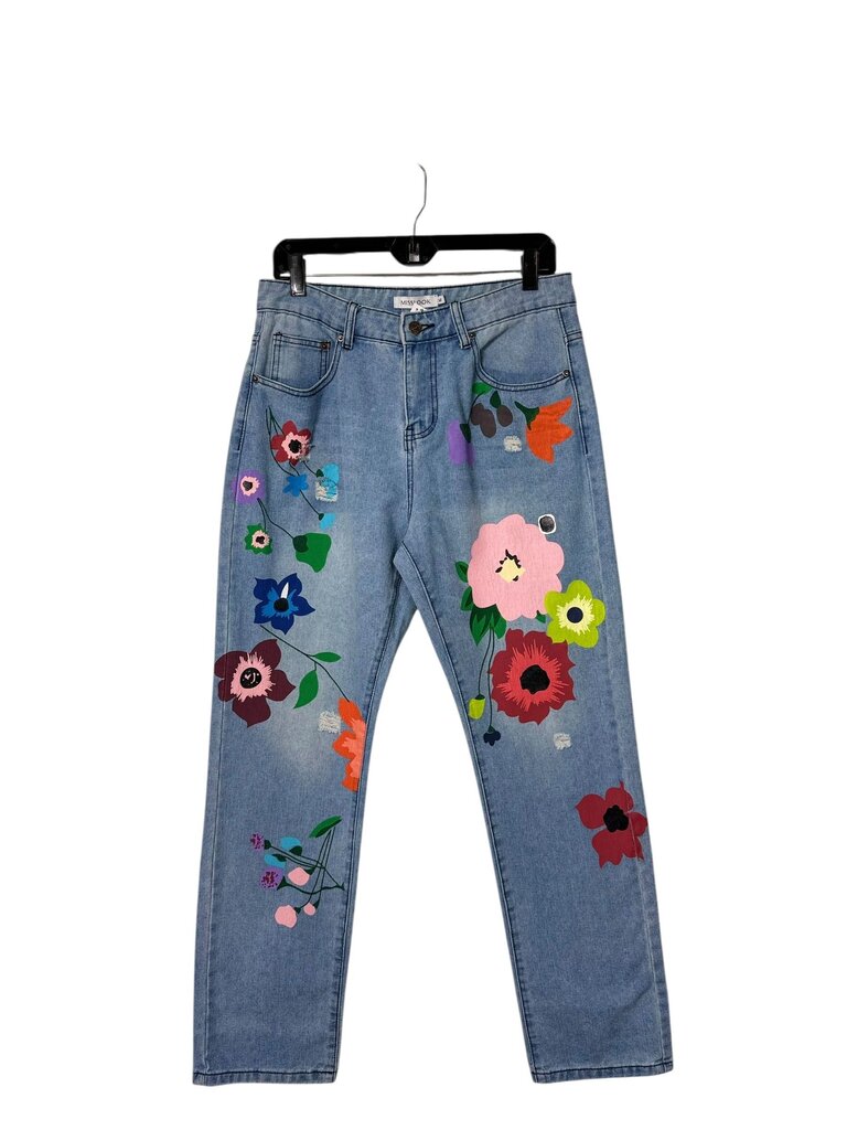 MISSLOOK FLORAL DISTRESSED JEANS