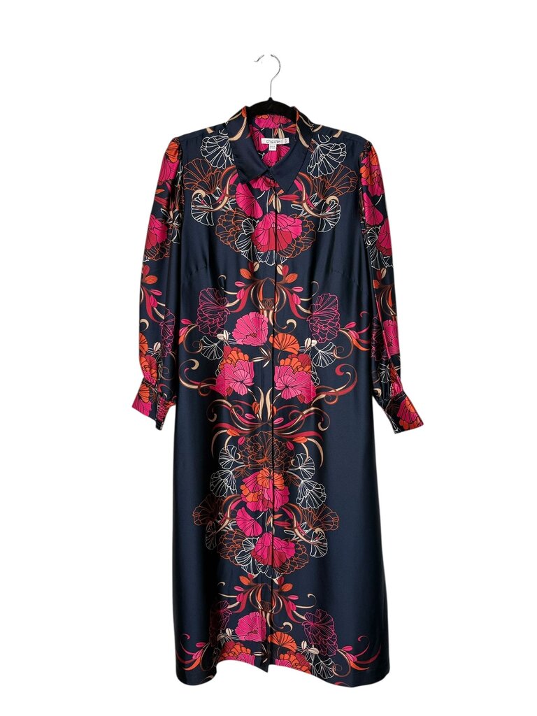 CHICO'S SATIN FLORAL MAXI DRESS