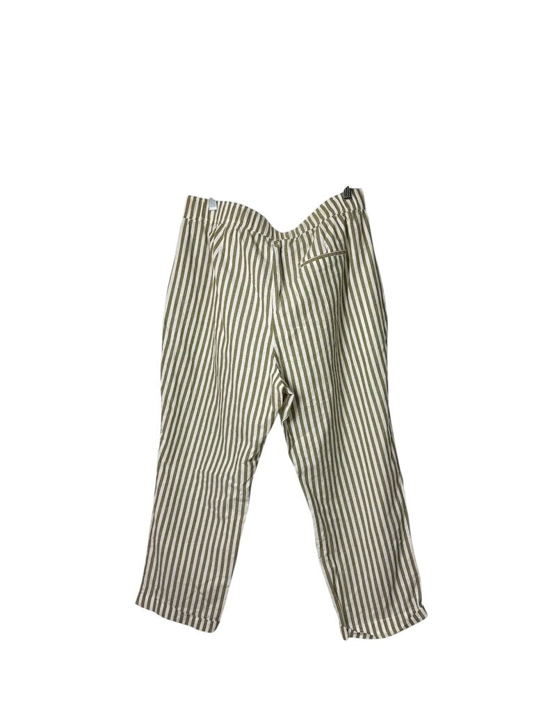 ZARA STRIPED TIE WAIST TROUSERS