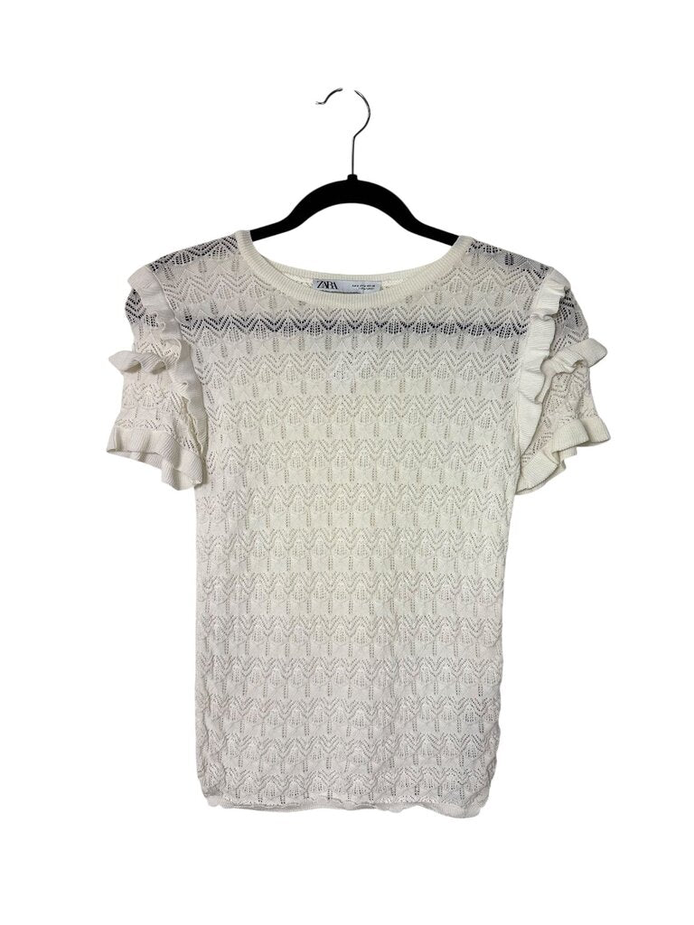 ZARA RUFFLE KNIT TOP