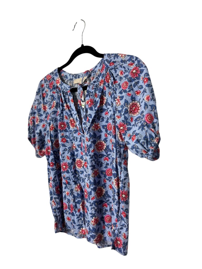 LOFT TIE NECK FLORAL BLOUSE