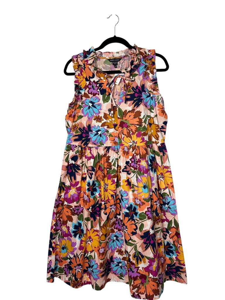 MAGGY LONDON FLORAL RUFFLE DRESS