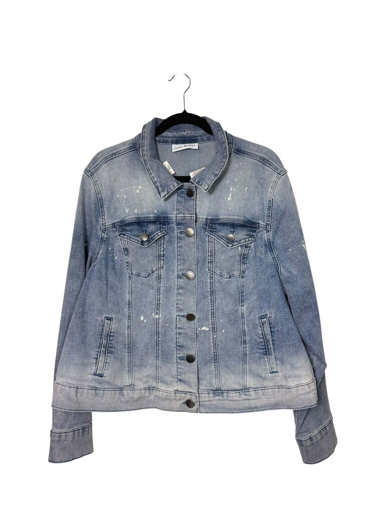 LANE BRYANT BLEACH SPLATTER DENIM JACKET
