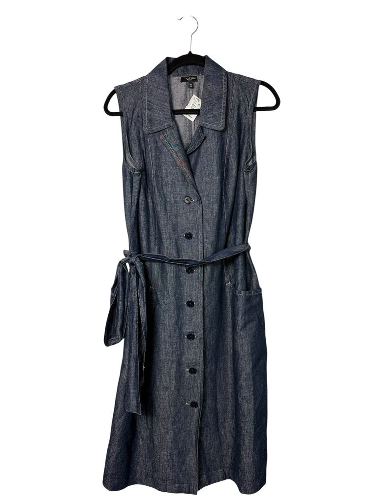 TALBOTS CHAMBRAY BELTED DRESS