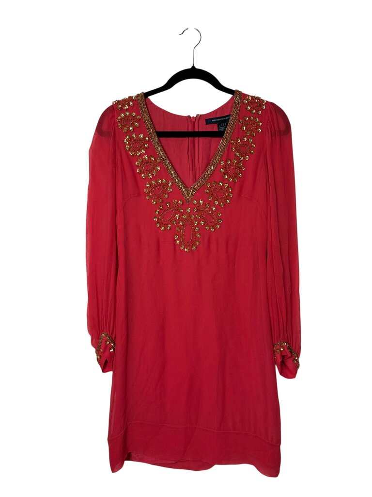 FRENCH CONNECTION SILK BEADED DRESS