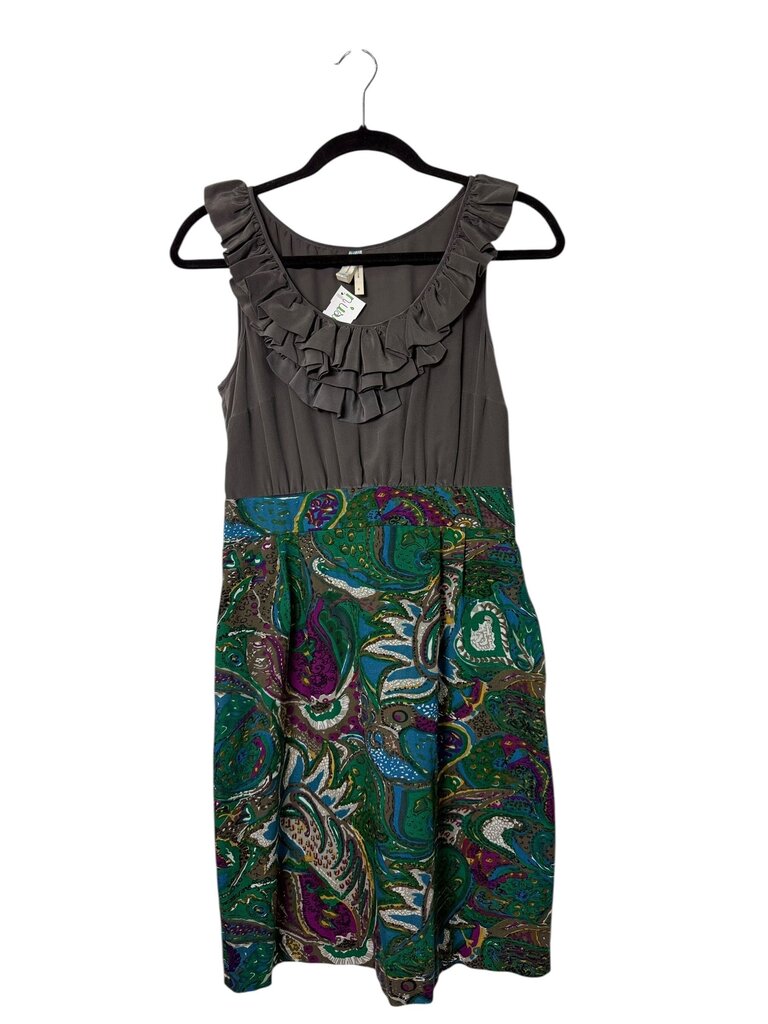 MAEVE PAISLEY PATTERN RUFFLE DRESS