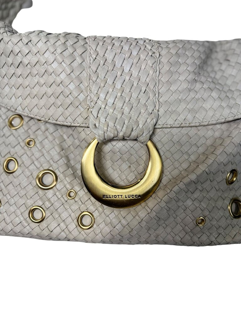 ELLIOT LUCA WOVEN FLAP SHOULDER BAG