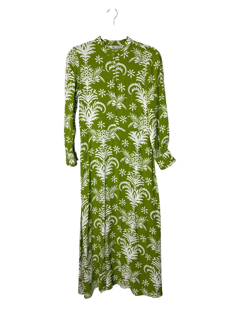 ZARA FLORAL BUTTON MAXI DRESS