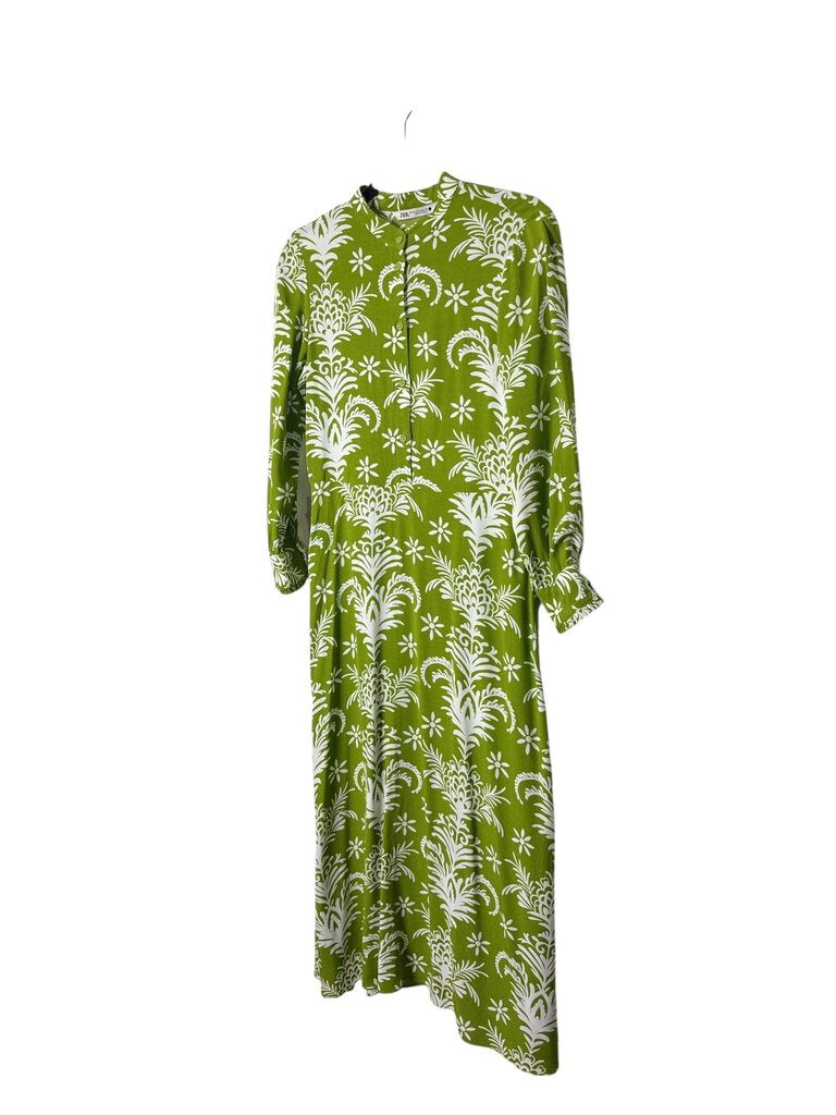 ZARA FLORAL BUTTON MAXI DRESS