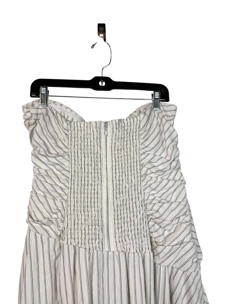 ANTHROPOLOGIE STRIPED ASYM MIDI DRESS