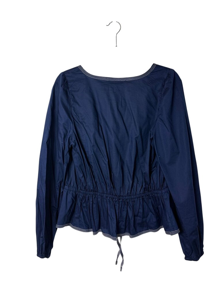 LOFT CONTRAST STITCHING BLOUSE