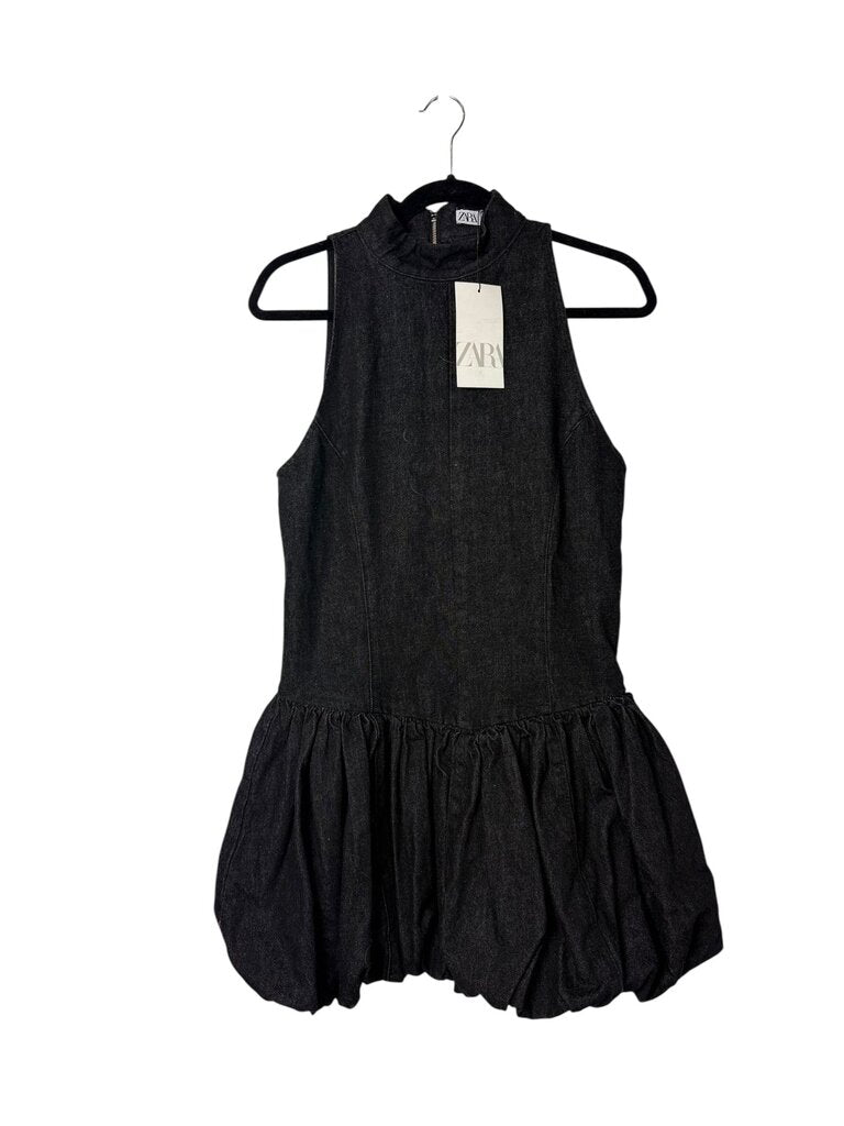 ZARA BUBBLE HEM DENIM DRESS
