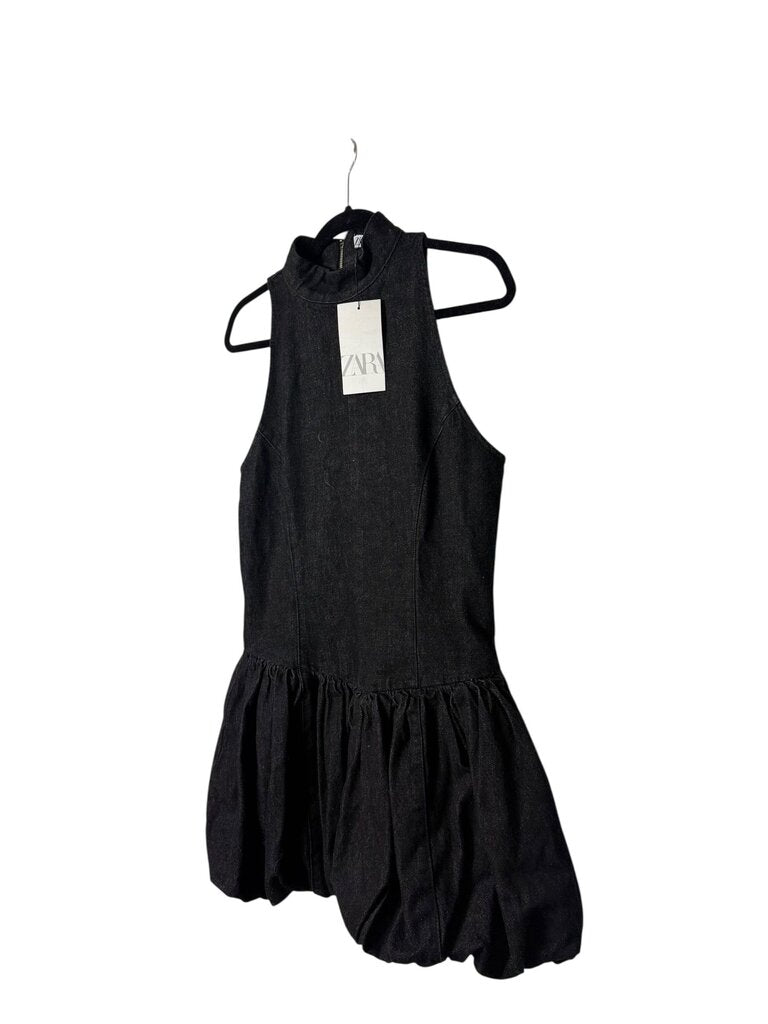 ZARA BUBBLE HEM DENIM DRESS