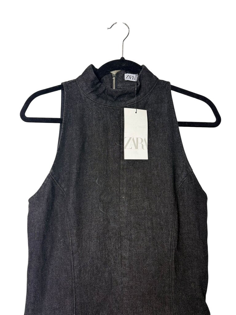 ZARA BUBBLE HEM DENIM DRESS