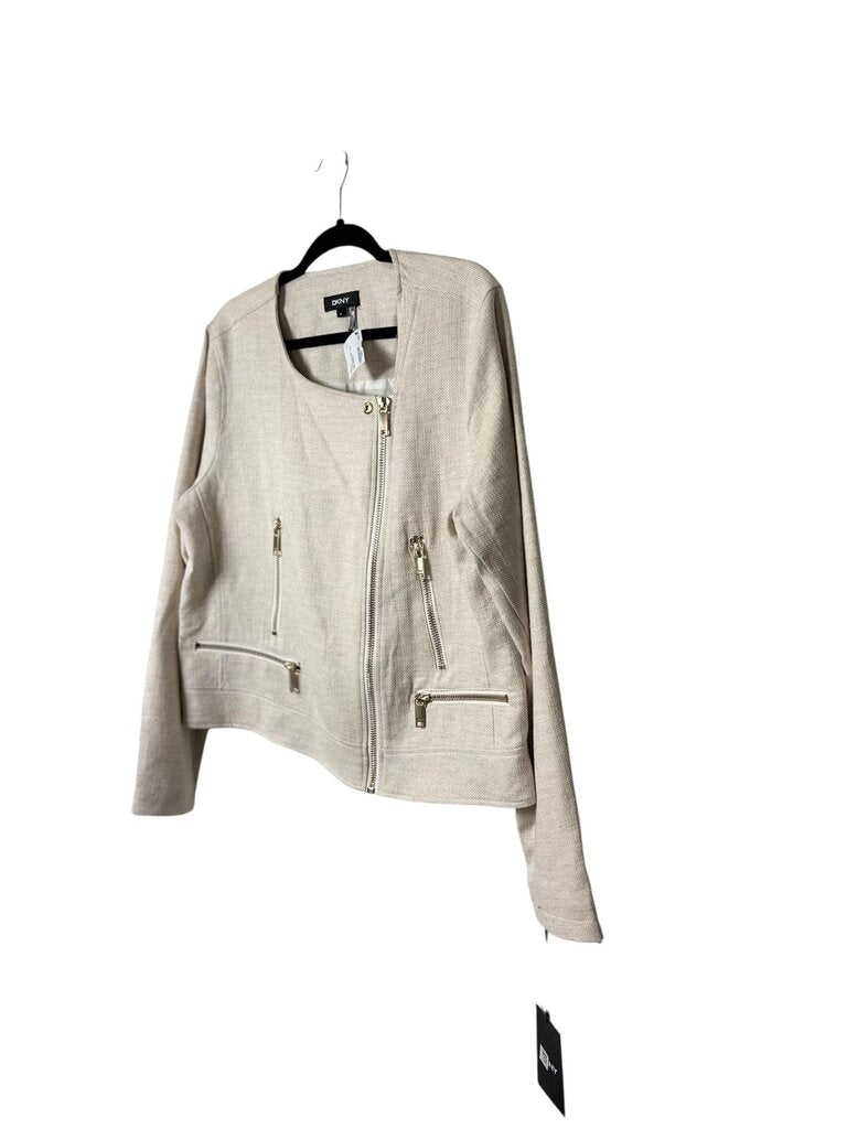 DKNY WOVEN MOTO JACKET