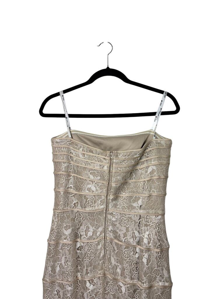 TADASHI STRAPLESS LACE GOWN WITH BOLERO