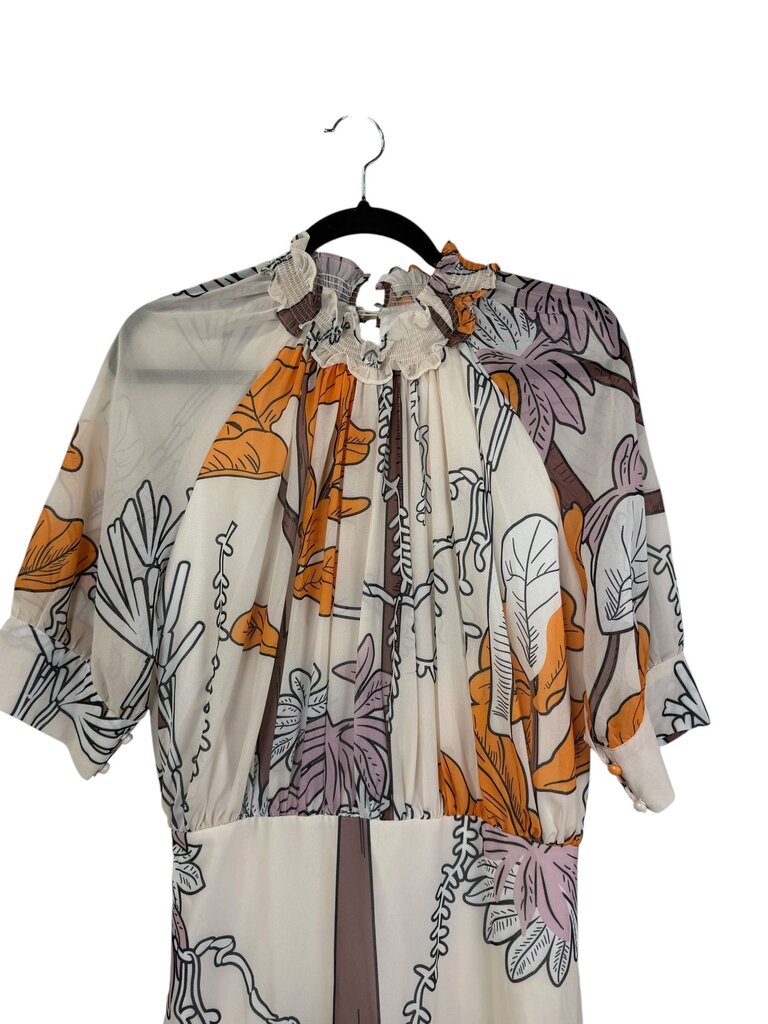 JARDINVUE FLORAL SMOCK MAXI DRESS