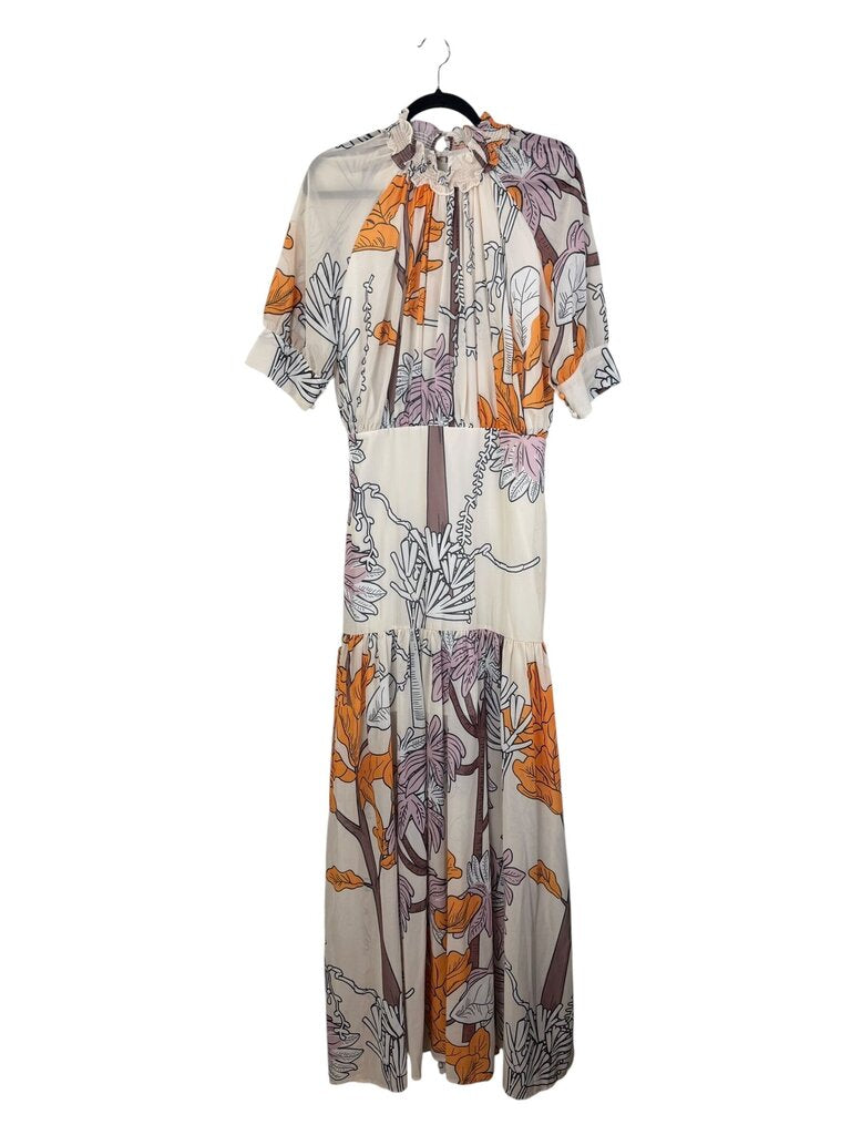 JARDINVUE FLORAL SMOCK MAXI DRESS