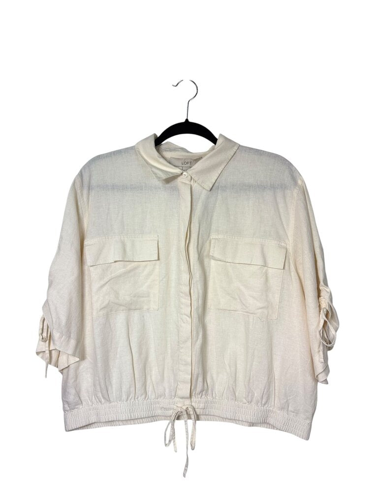 LOFT LINEN BLEND BLOUSE