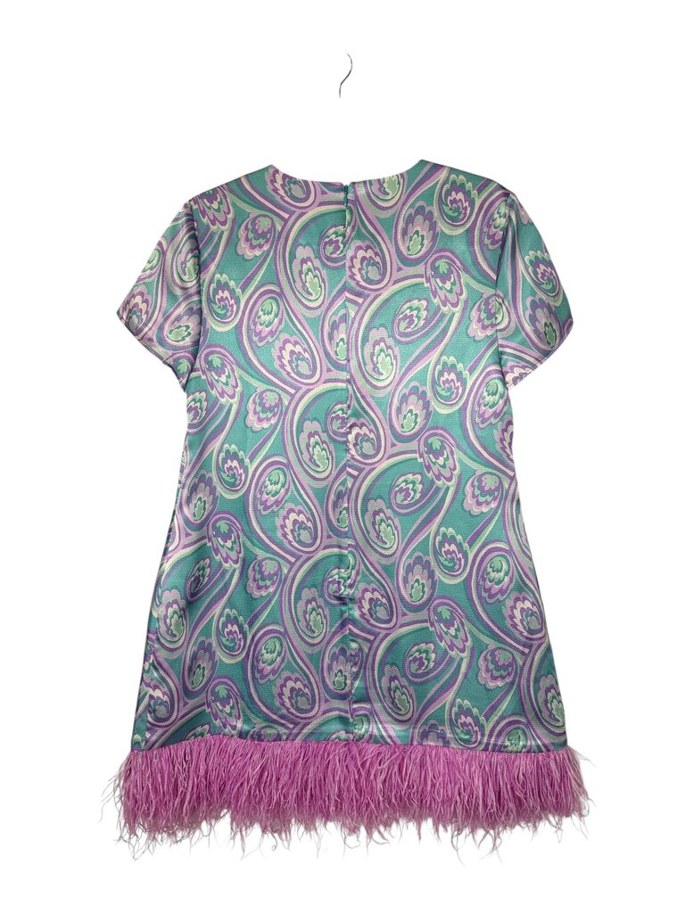 LIKELY PAISLEY FEATHER SHIFT DRESS