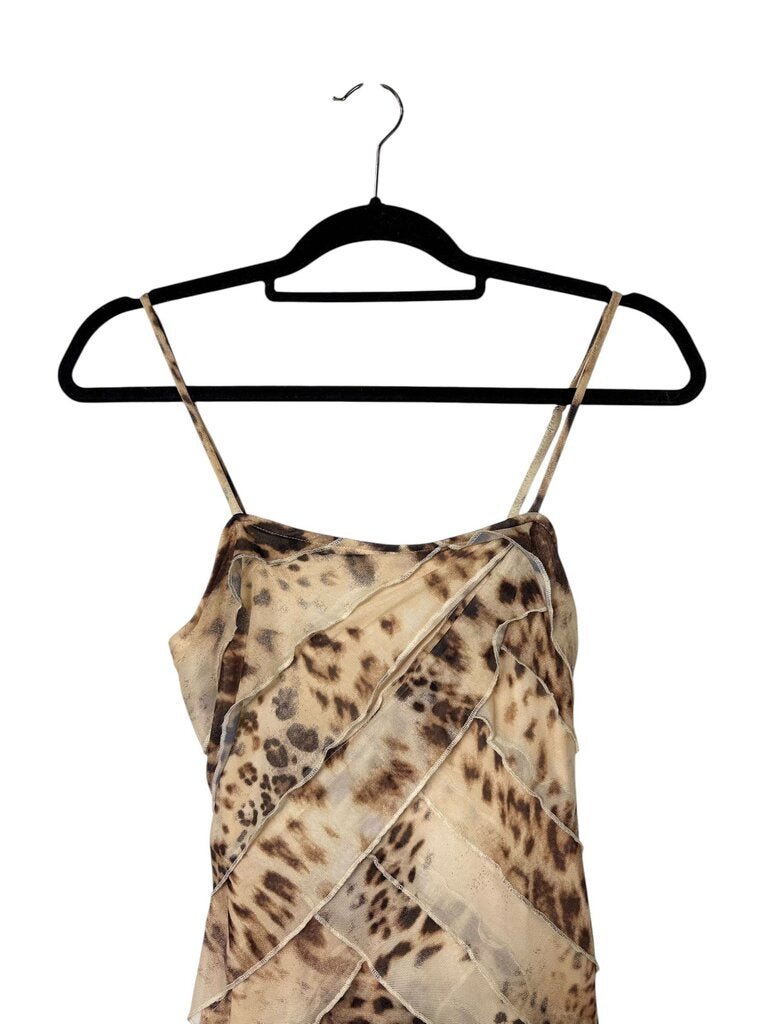 DIOSHA LEOPARD PRINT FRINGE DRESS