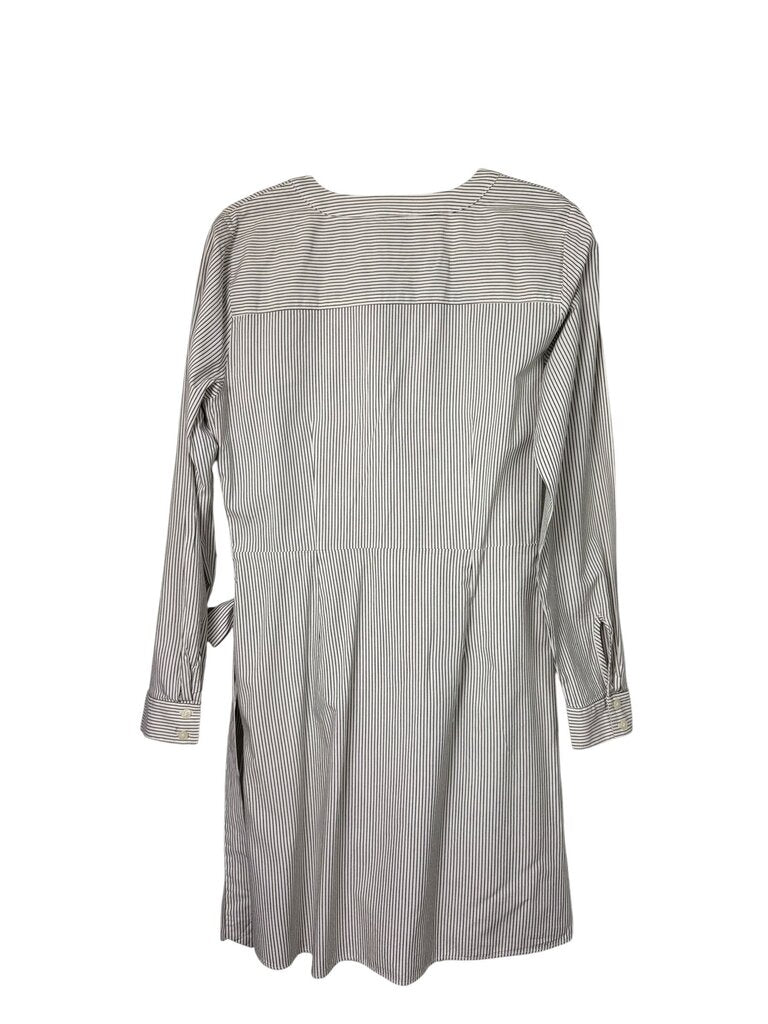 LOFT PINSTRIPE WRAP DRESS