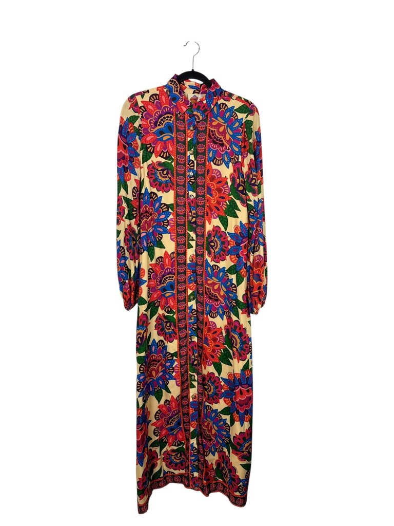 FARM FOR ANTHRPOLOGIE PATTERNED MAXI DRESS