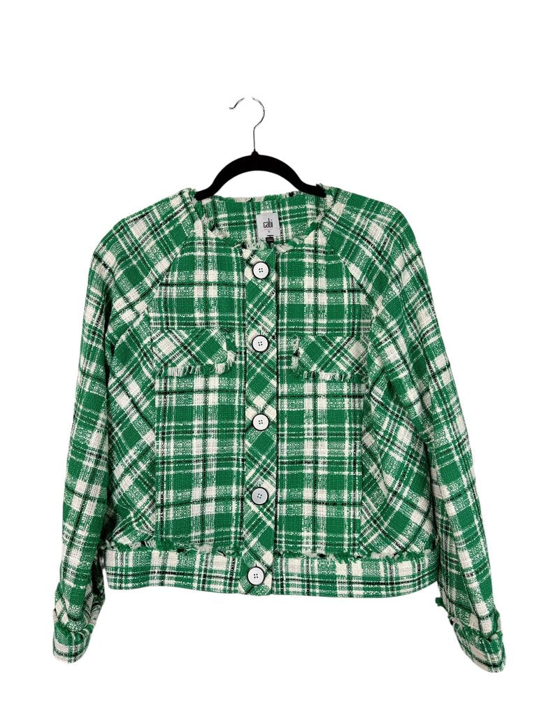 CABI PLAID BUTTON JACKET