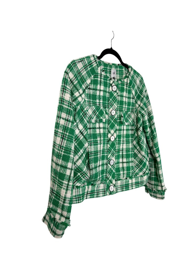 CABI PLAID BUTTON JACKET