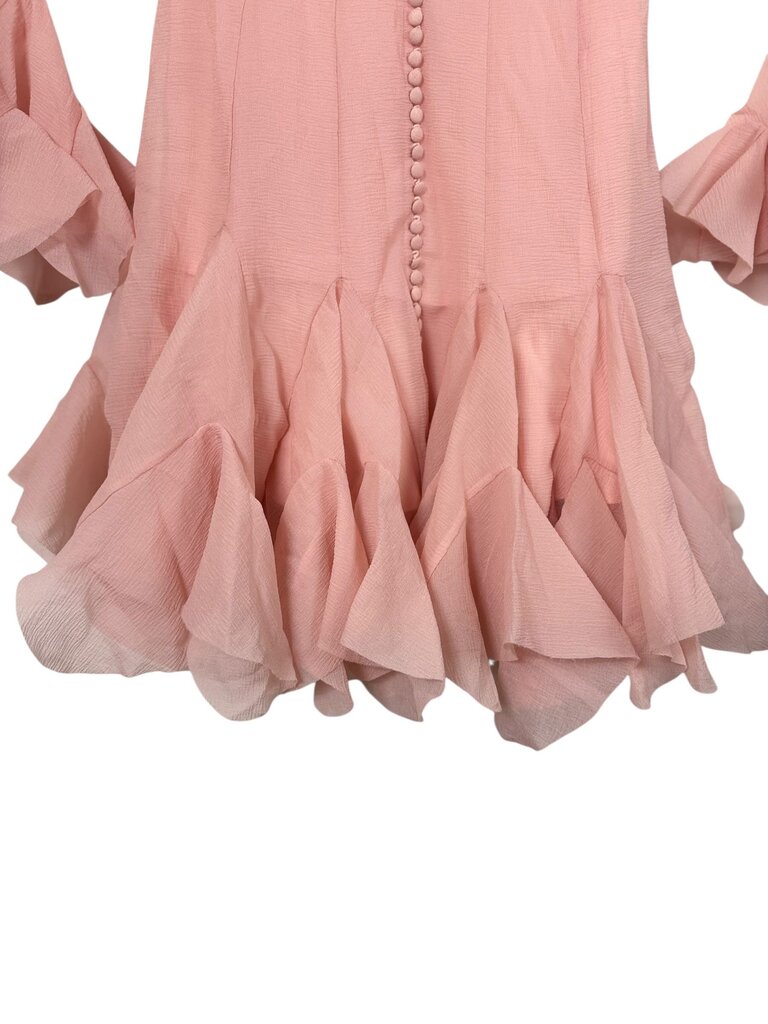 SUNFERE FLARE SLEEVES/HEM BUTTON DRESS