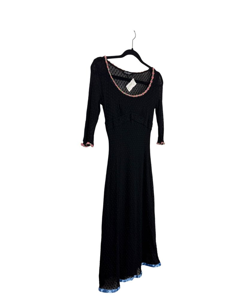 BETSEY JOHNSON MESH OVERLAY MIDI DRESS