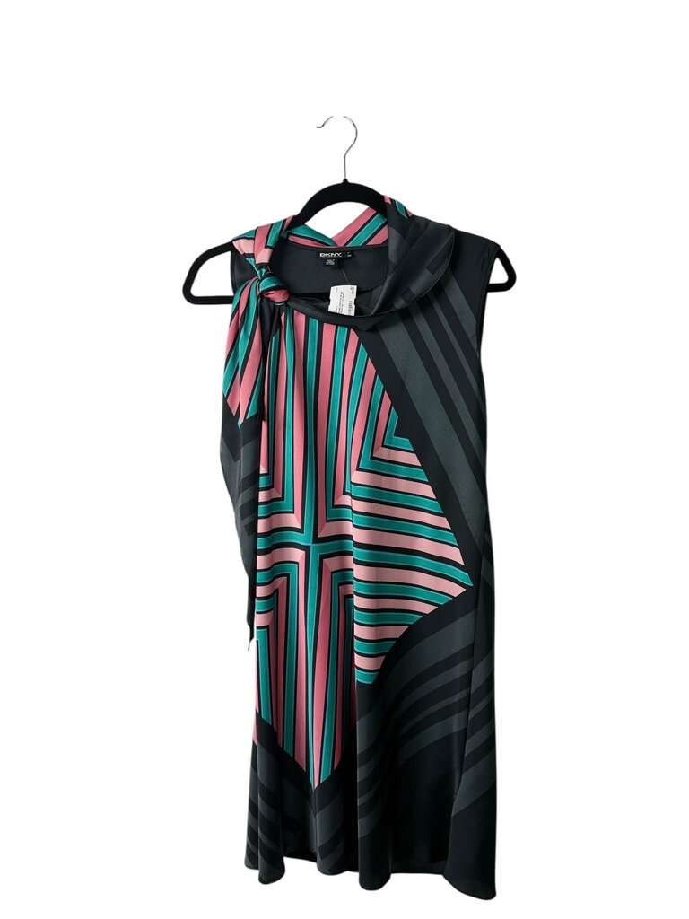 DKNY SILK STRIPED SHIFT DRESS