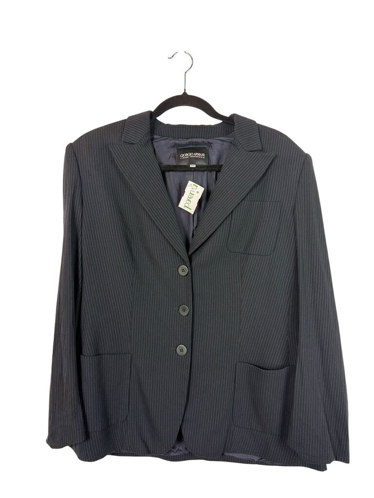 GIROGIO ARMANI PINSTRIPE SILK/WOOL BLAZER