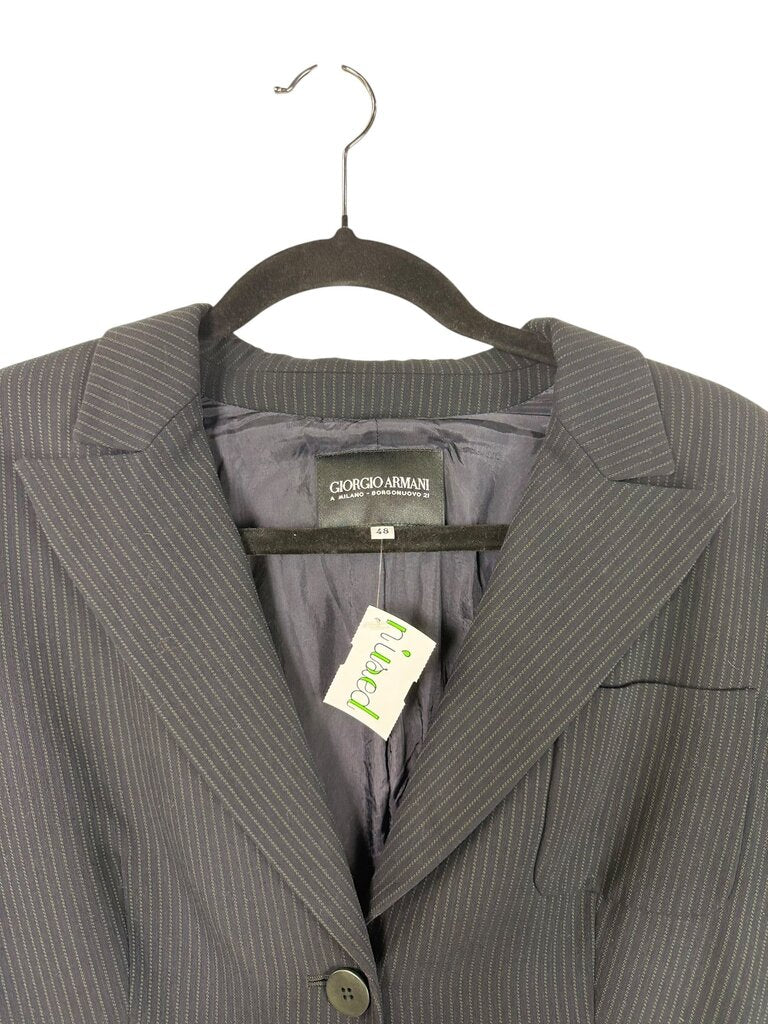 GIROGIO ARMANI PINSTRIPE SILK/WOOL BLAZER