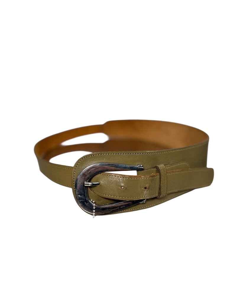 LEATHER ASYM BUCKLE BELT