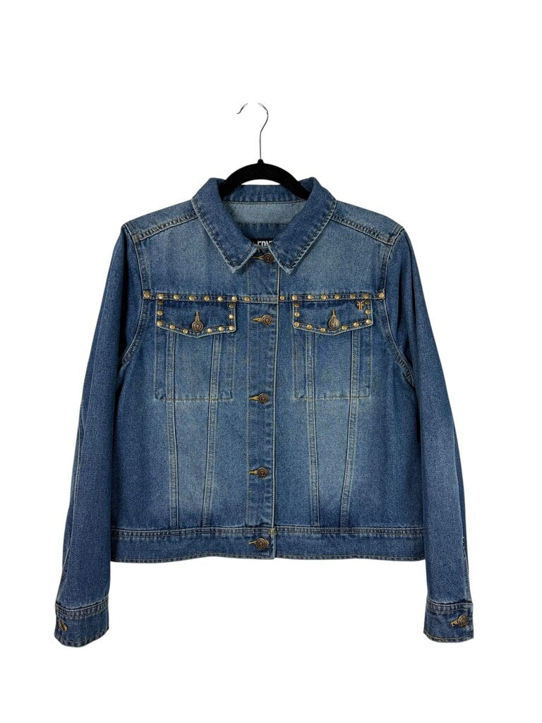FRYE GOLD STUDDED DENIM JACKET