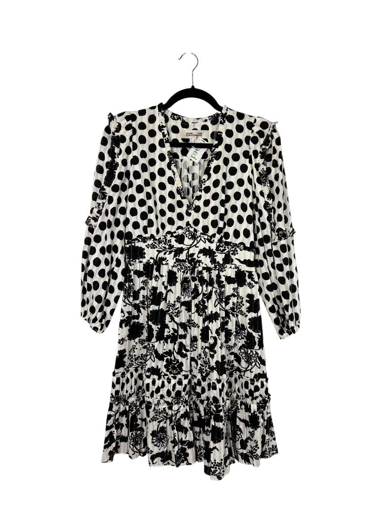 DIANE VON FURSTENBERG POLKA DOT & FLORAL DRESS