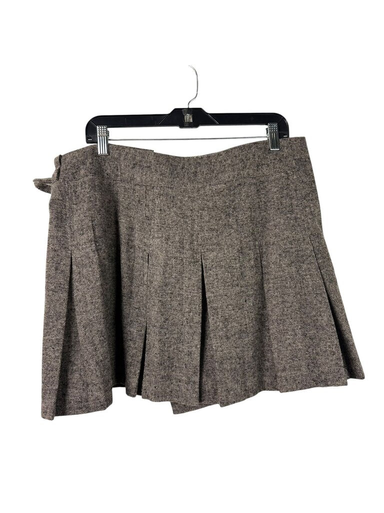MAX STUDIO PLEATED WRAP MINI SKIRT