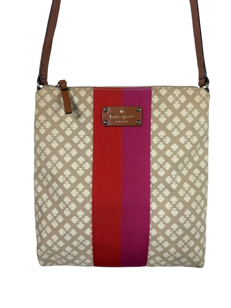 KATE SPADE STRIPED CANVAS CROSSBODY