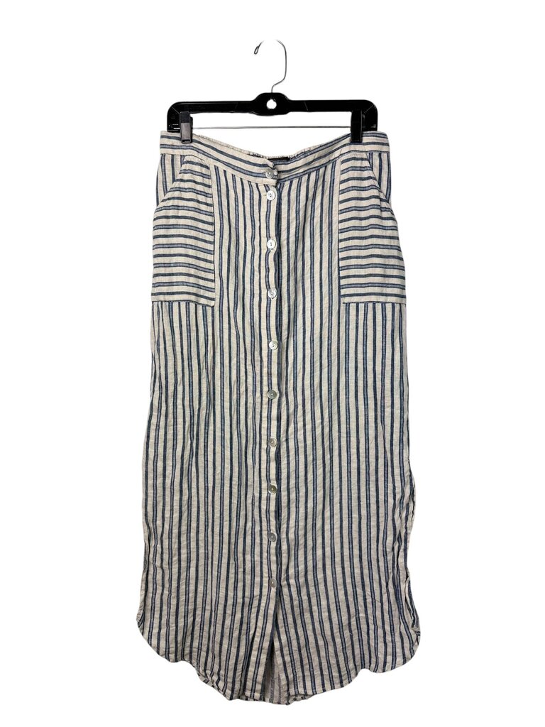 TAHARI STRIPED LINEN SKIRT
