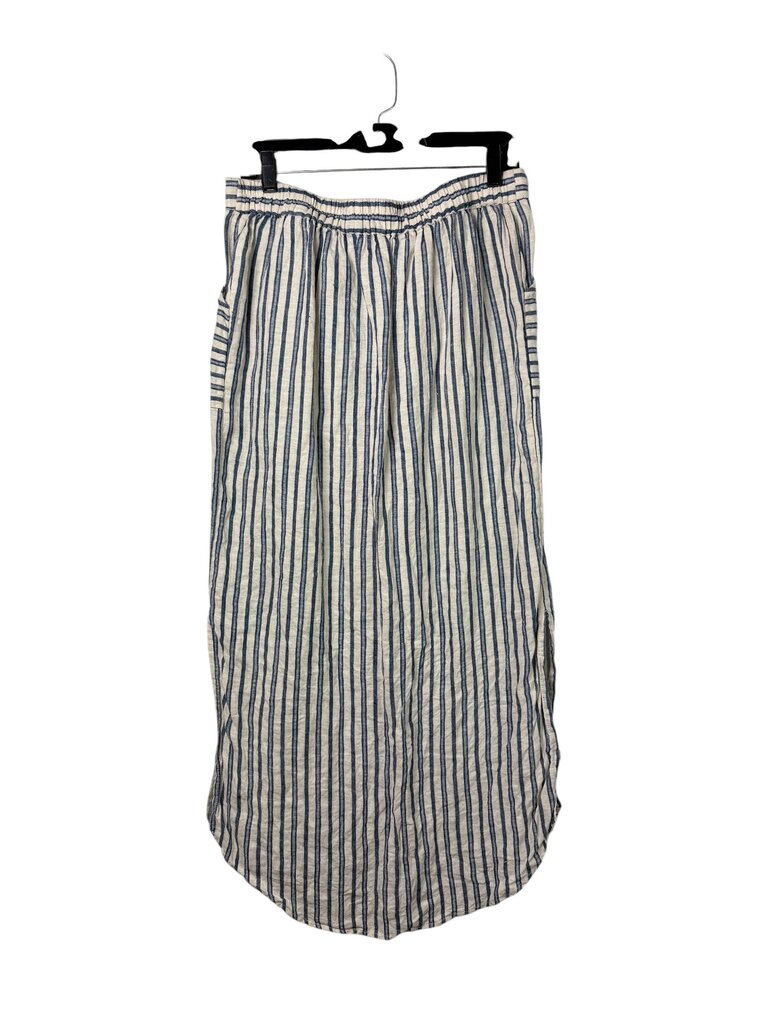 TAHARI STRIPED LINEN SKIRT