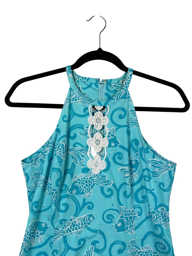 green emerald velvet dress LILLY PULITZER GOLDFISH PATTERN DRESS