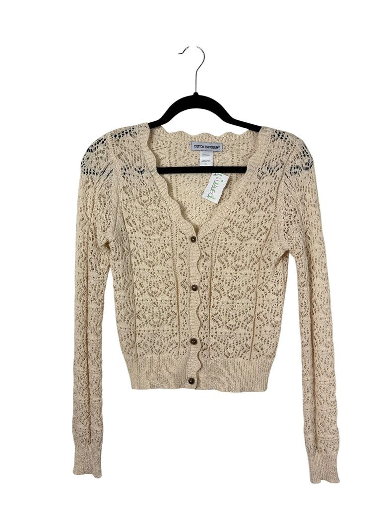 COTTON EMPORIUM CROCHET BUTTON CARDIGAN