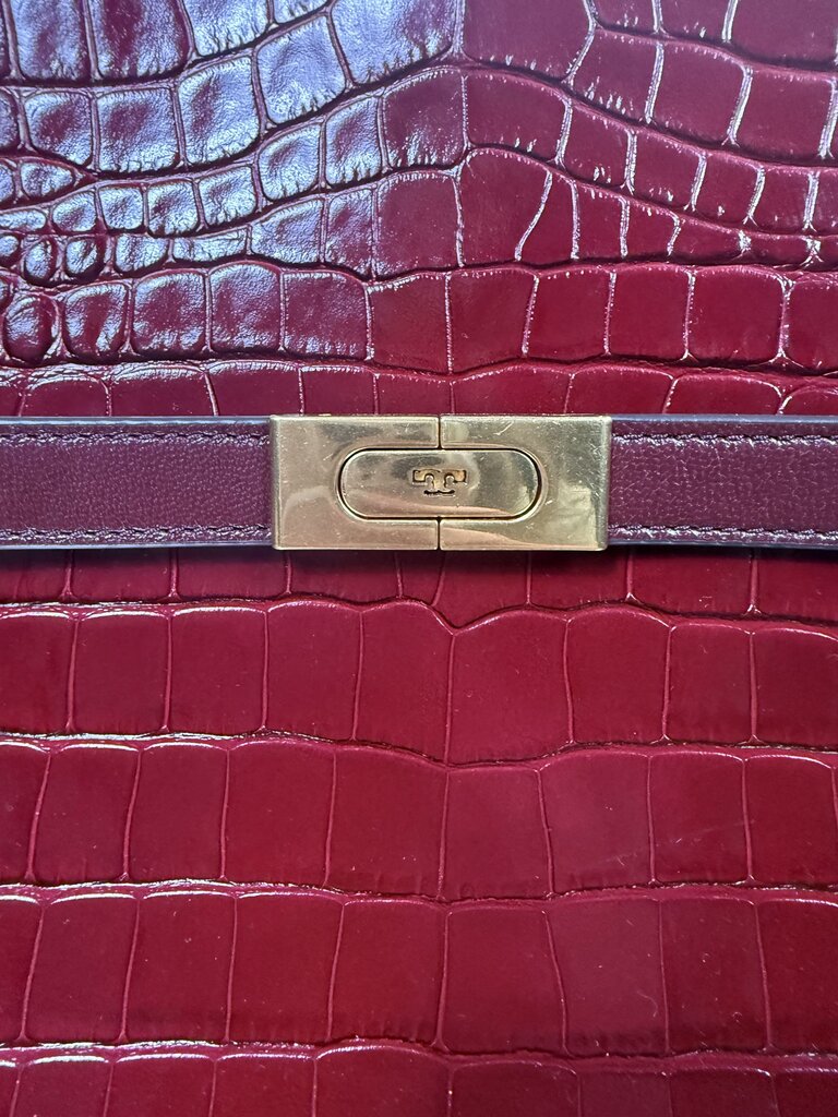 TORY BURCH LEE RADZIWILL EMBOSSED LEATHER HANDBAG