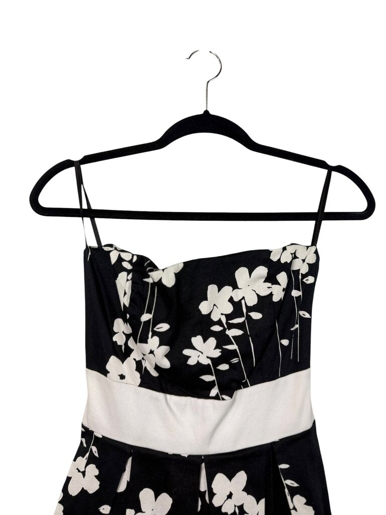 APNY STRAPLESS WHITE FLORAL DRESS