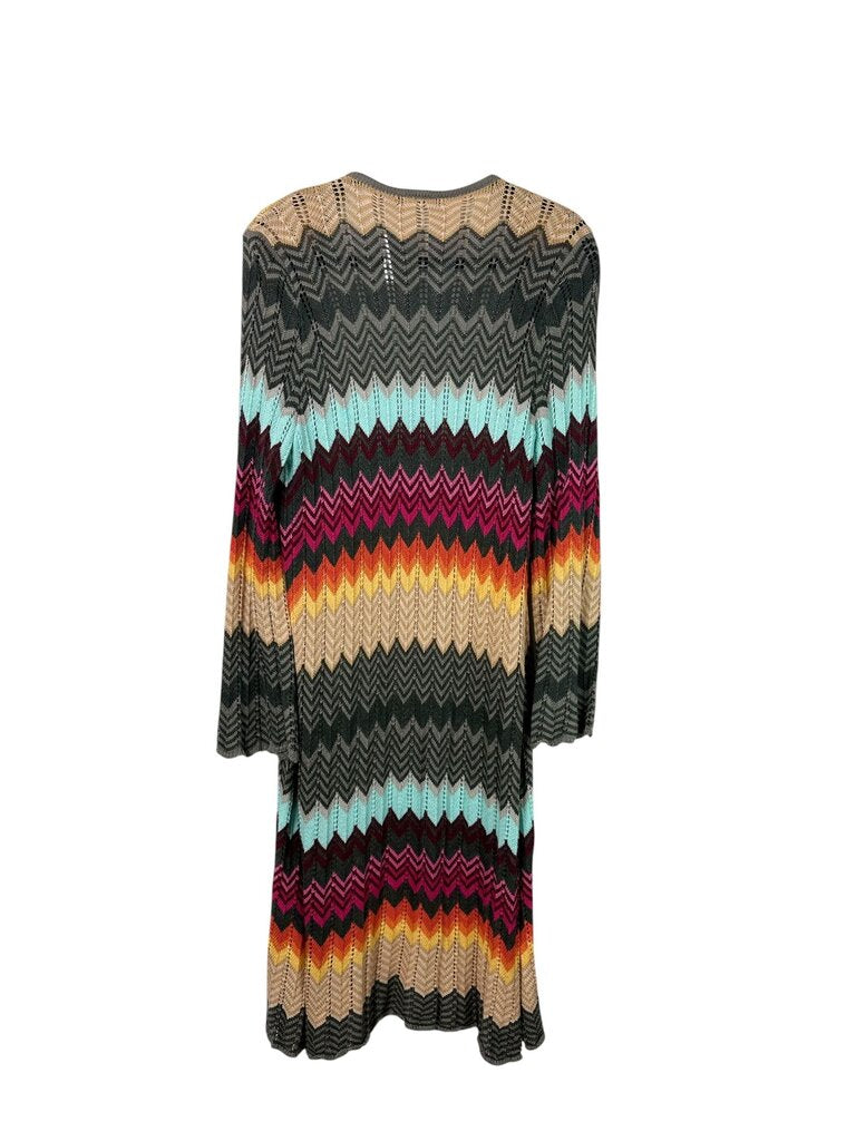 SOLUTIONS CHEVRON LONG CARDIGAN