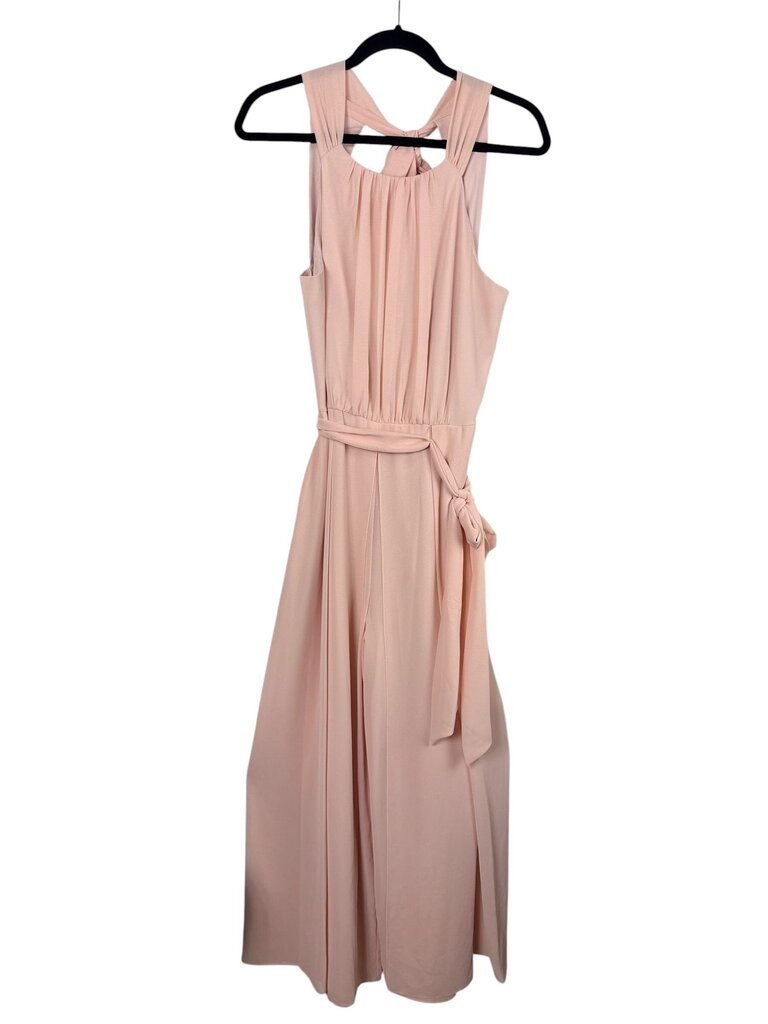 VINCE CAMUTO BELTED CHIFFON JUMPSUIT