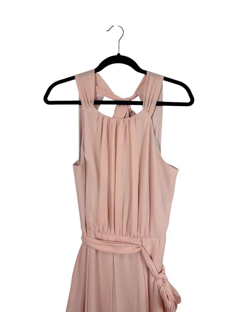 VINCE CAMUTO BELTED CHIFFON JUMPSUIT